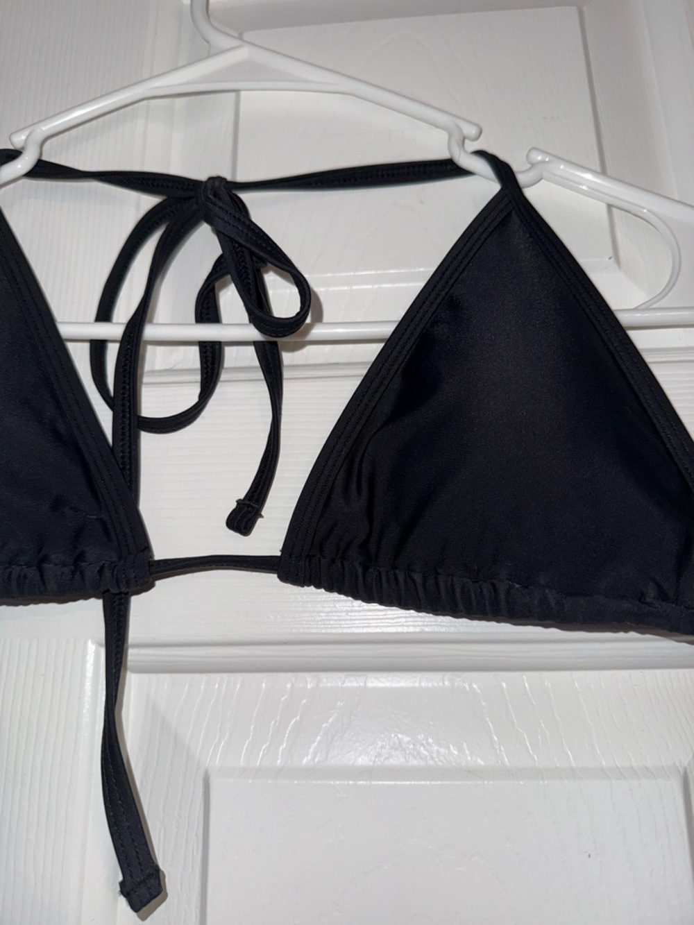 93 Play Street Black Danny Triangle Tie Bikini Top- Size L - Picture 4 of 10